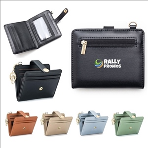 PU Leather Women's Ultra-Thin Wallet With Keychain